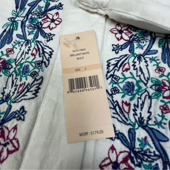 NANETTE LEPORE embroidered lined linen cotton boho lightweight jacket NEW size 2 - Picture 7 of 14